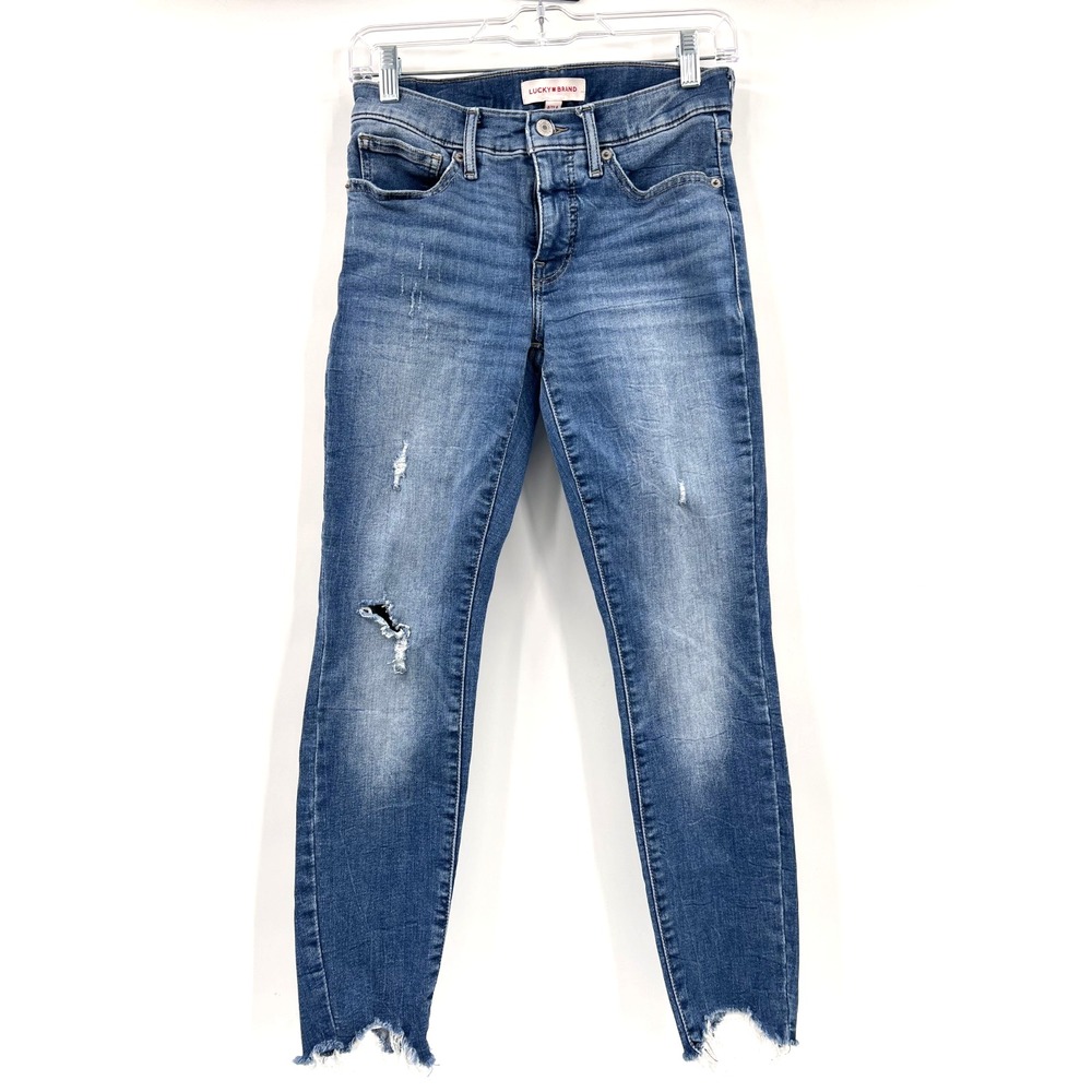 LUCKY BRAND Women's Sz 4/27 Ava Mid-Rise Skinny Medium-Wash Denim Jeans Stretch